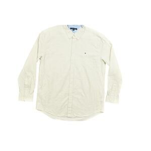 Tommy Hilfiger 2XL Beige Cotton Button-Up Shirt, Preowned Beige Long Sleeve